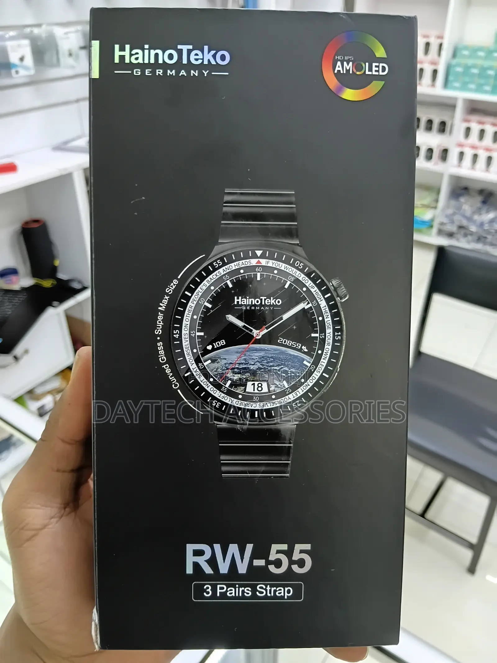 Haino Teko RW-55 AMOLED Smartwatch With 3 Straps