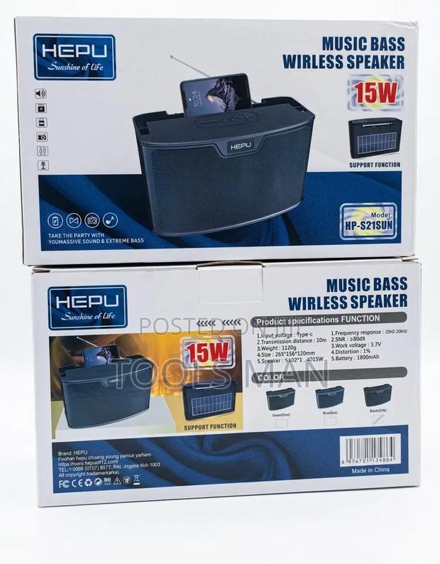 HEPU 15W Solar Bluetooth Speaker With Phone Holder HP-S21SUN.