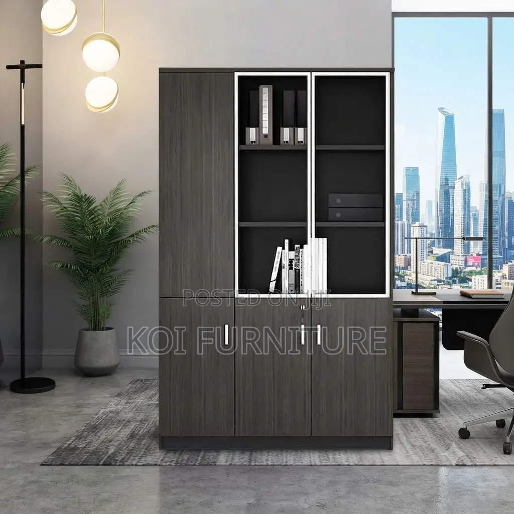 Office Cabinet; Three Doors Wooden Mahogany Executive Cabinet