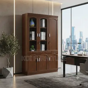 Office Cabinet; Three Doors Wooden Mahogany Executive Cabinet