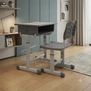 Home Desk; Brown Kids Desk Chair Set for Home and School