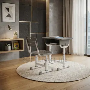Home Desk; Brown Kids Desk Chair Set for Home and School