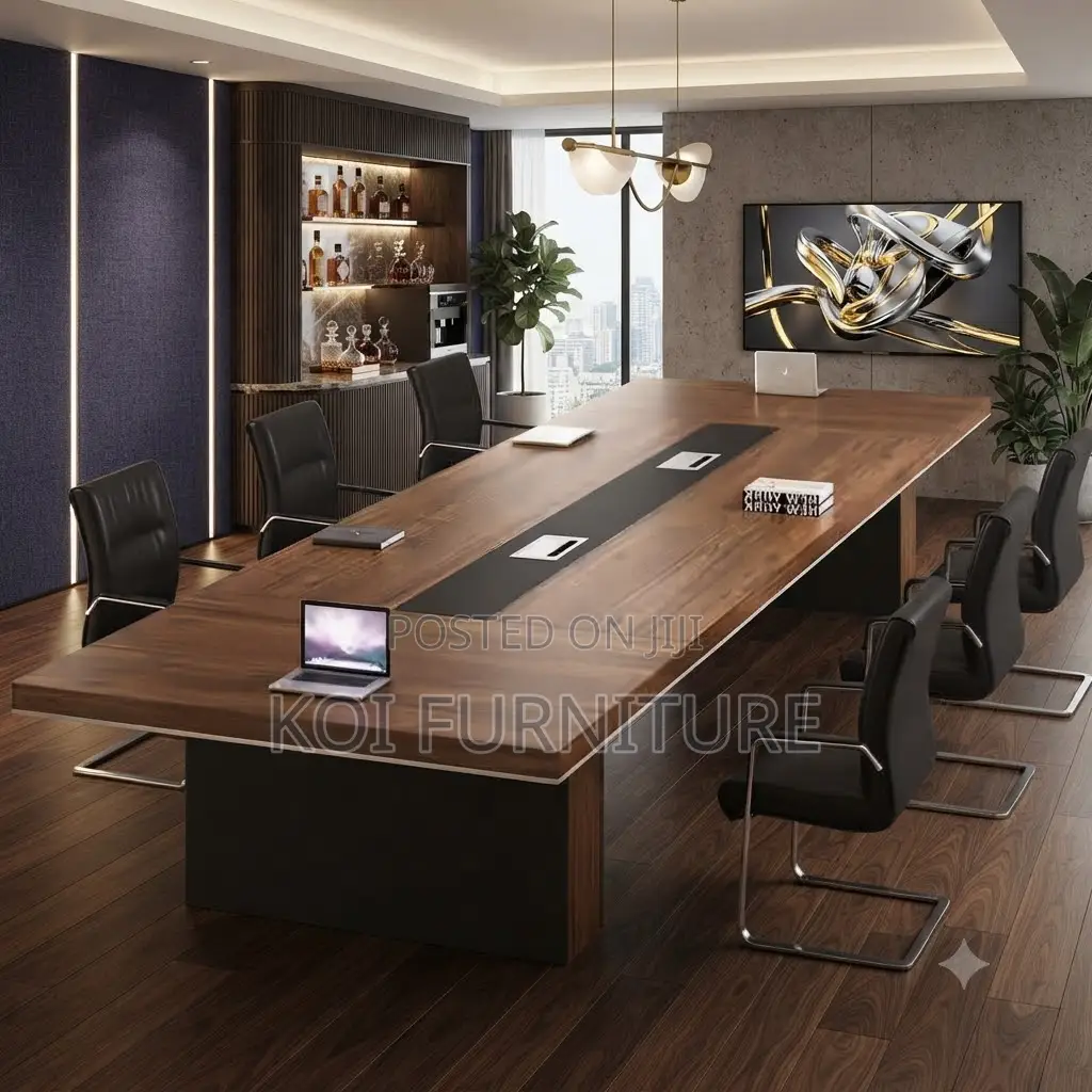 Boardroom Table; 3 Meter Brown Top Executive Office Meeting Table