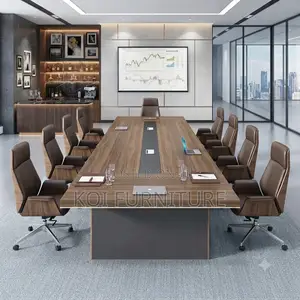 Boardroom Table; 3 Meter Brown Top Executive Office Meeting Table