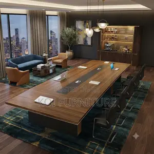 Boardroom Table; 3 Meter Brown Top Executive Office Meeting Table