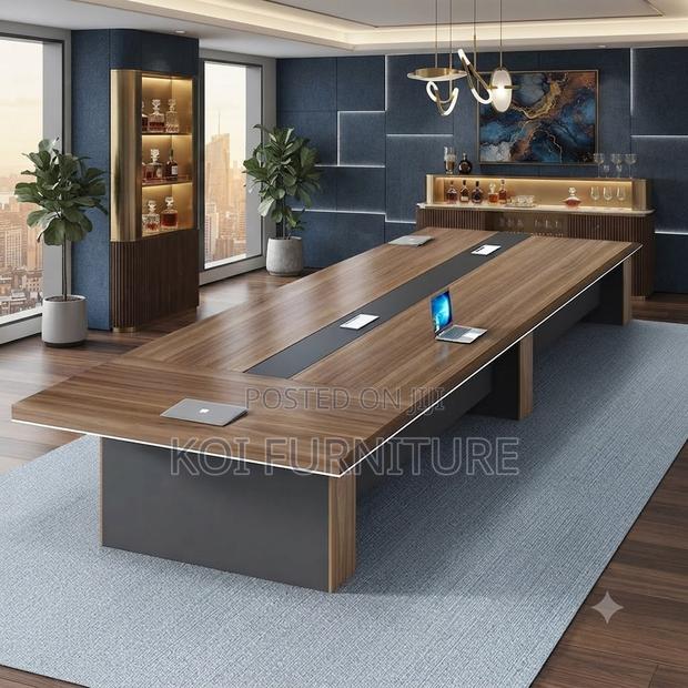Boardroom Table; 3 Meter Brown Top Executive Office Meeting Table - thumbnail 6