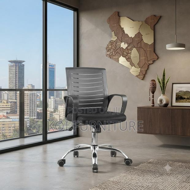 Office Chairs; Strong Mesh Office Chairs With Mid Back Support - thumbnail 3