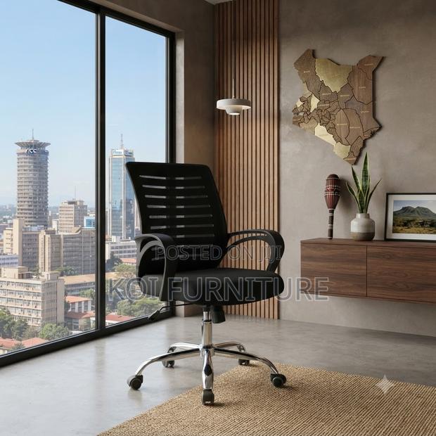 Office Chairs; Strong Mesh Office Chairs With Mid Back Support - thumbnail 5