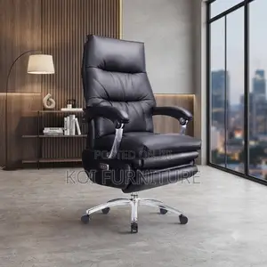 Office Chairs; Executive Leather Office Chair With Heavy Backrest