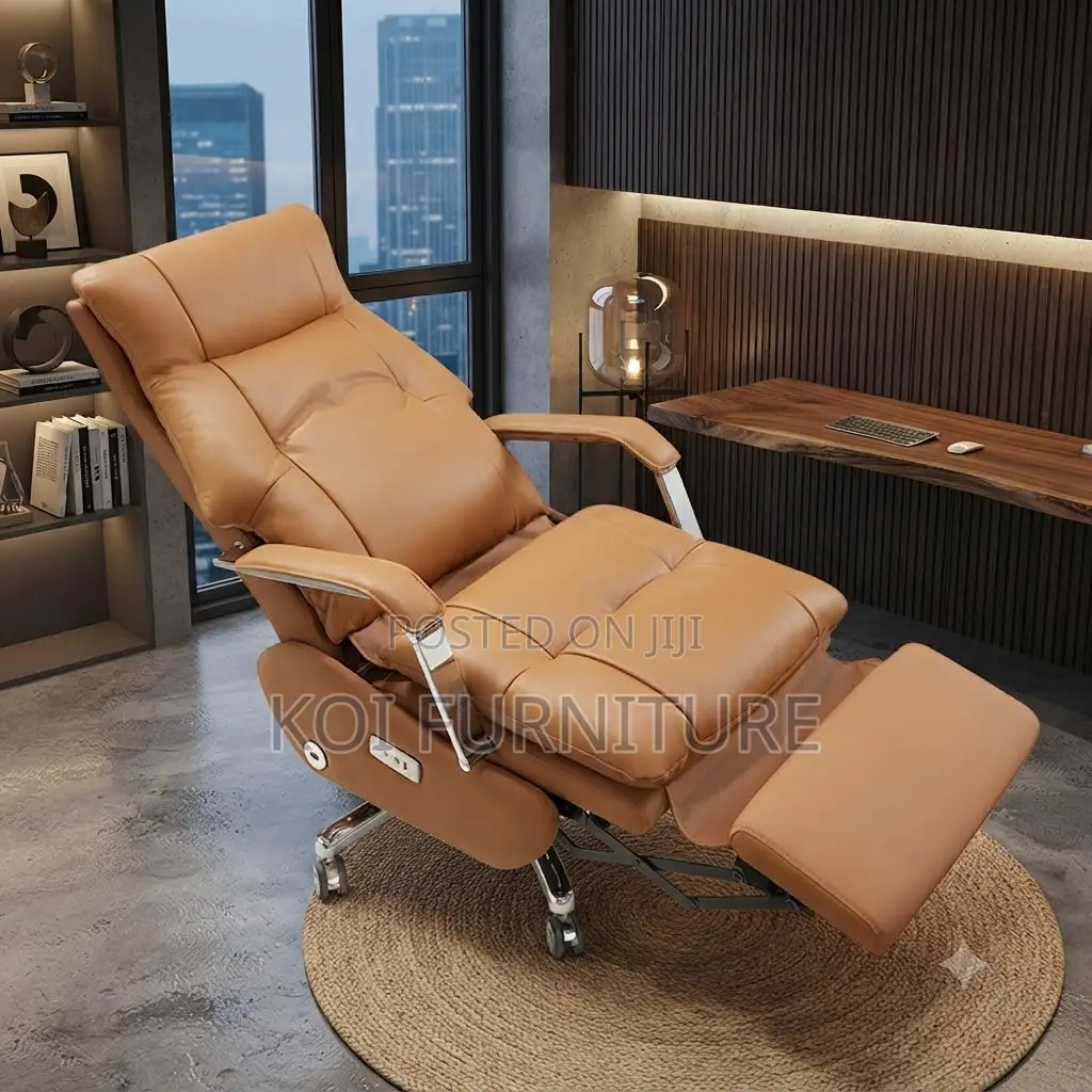 Office Chairs; Executive Leather Office Chair With Heavy Backrest