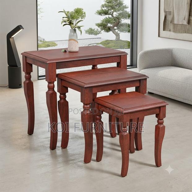 Coffee Table; Triplet Mahogany Executive Home Office Cene Coffee Table