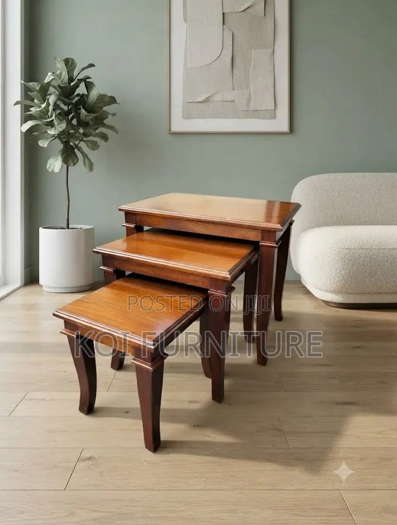 Coffee Table; Triplet Mahogany Executive Home Office Cene Coffee Table