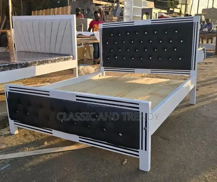 5x6 Modern White and Black Bed