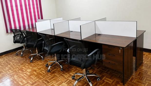 Modern 8 Way Office Workstation Desk Set - main view