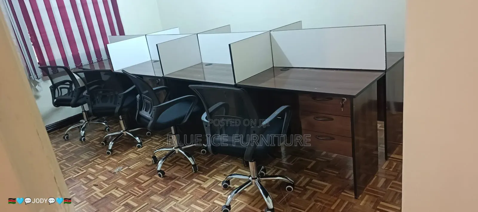 Modern 8 Way Office Workstation Desk Set
