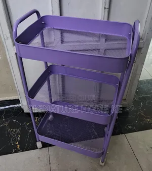 3 Metallic Layer Trolley Rack Mesh Trays