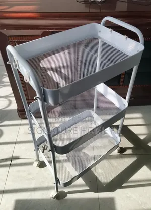 3 Metallic Layer Trolley Rack Mesh Trays