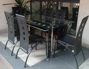 Full Portable Glass 6 Sitter Dinning Table