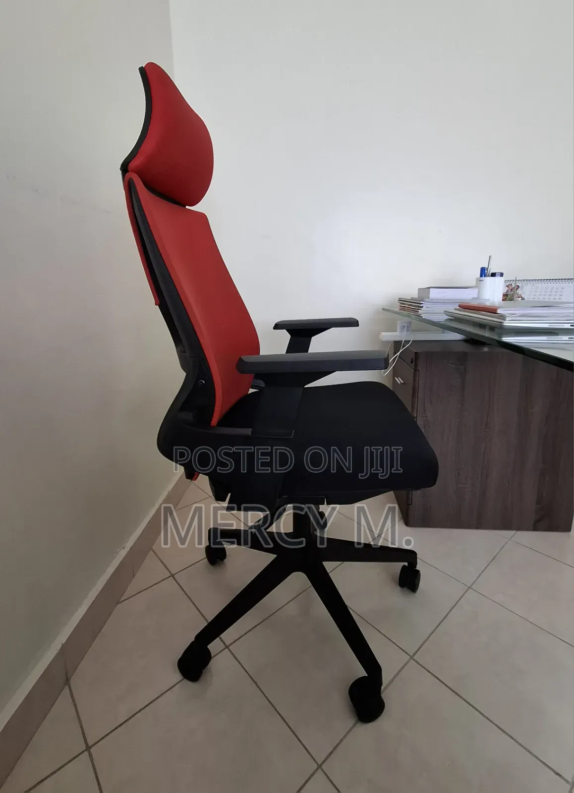 High Back Chair in Red