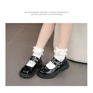 Girls Wetlook School Shoes (Size 26-36)