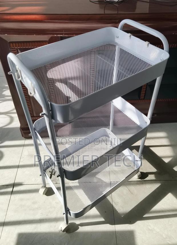 Metallic 3 Layer Trolley Rack Mesh Trays - thumbnail 2