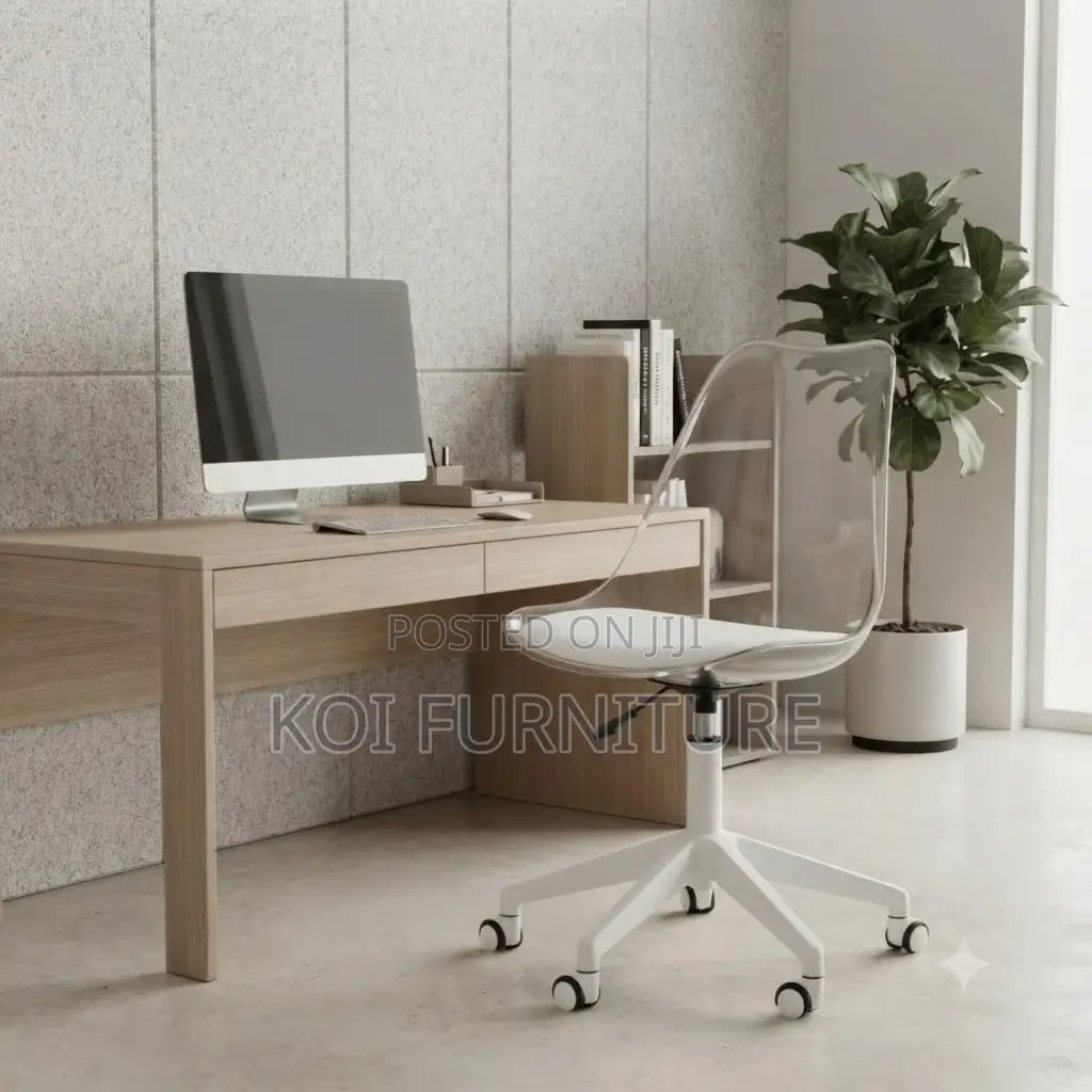 Dining Chairs; Mid Backrest Swivel Clear Dining Chairs