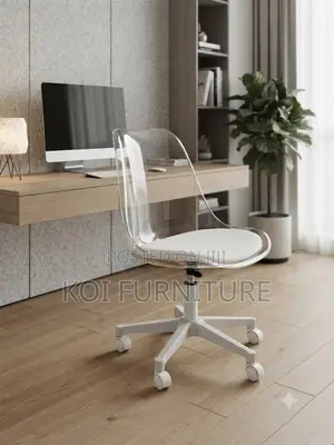 Dining Chairs; Mid Backrest Swivel Clear Dining Chairs