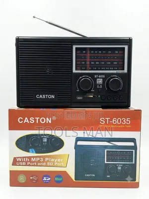 Caston ST-6035 Rechargeable 3-Band Radio With MP3 USB/SD Player.