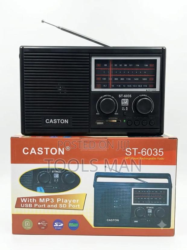 Caston ST-6035 Rechargeable 3-Band Radio With MP3 USB/SD Player.