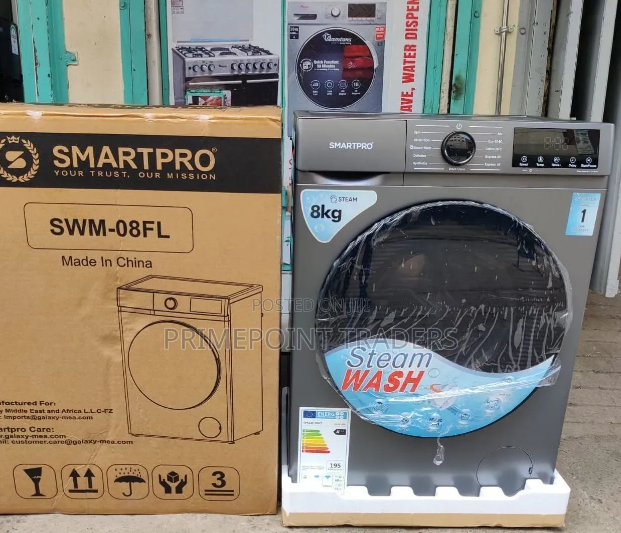 *Smartpro Washing Machine Frontload 8KG Steam Wash
