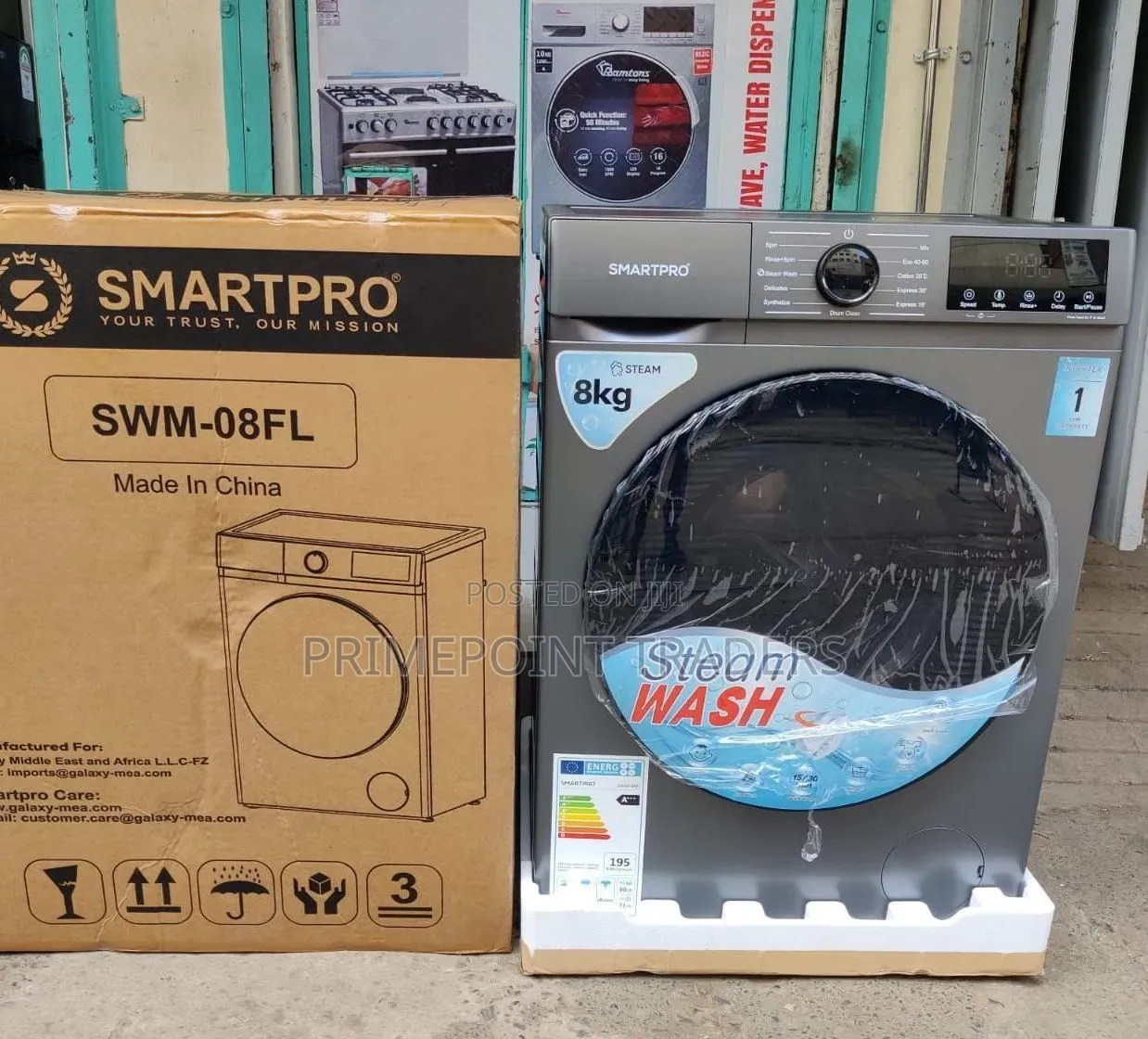 *Smartpro Washing Machine Frontload 8KG Steam Wash