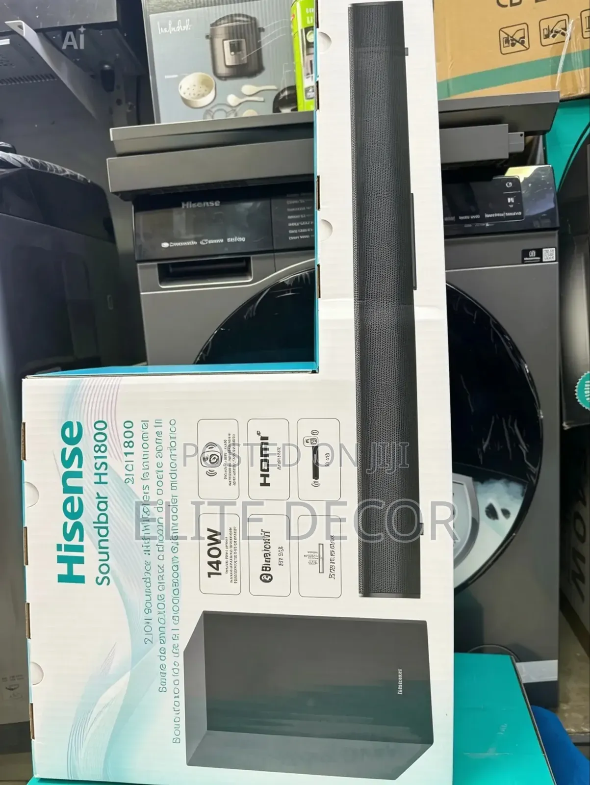 Hisense HS1800 2.1CH SoundbarWireless Subwoofer – 140W Powerful Bass