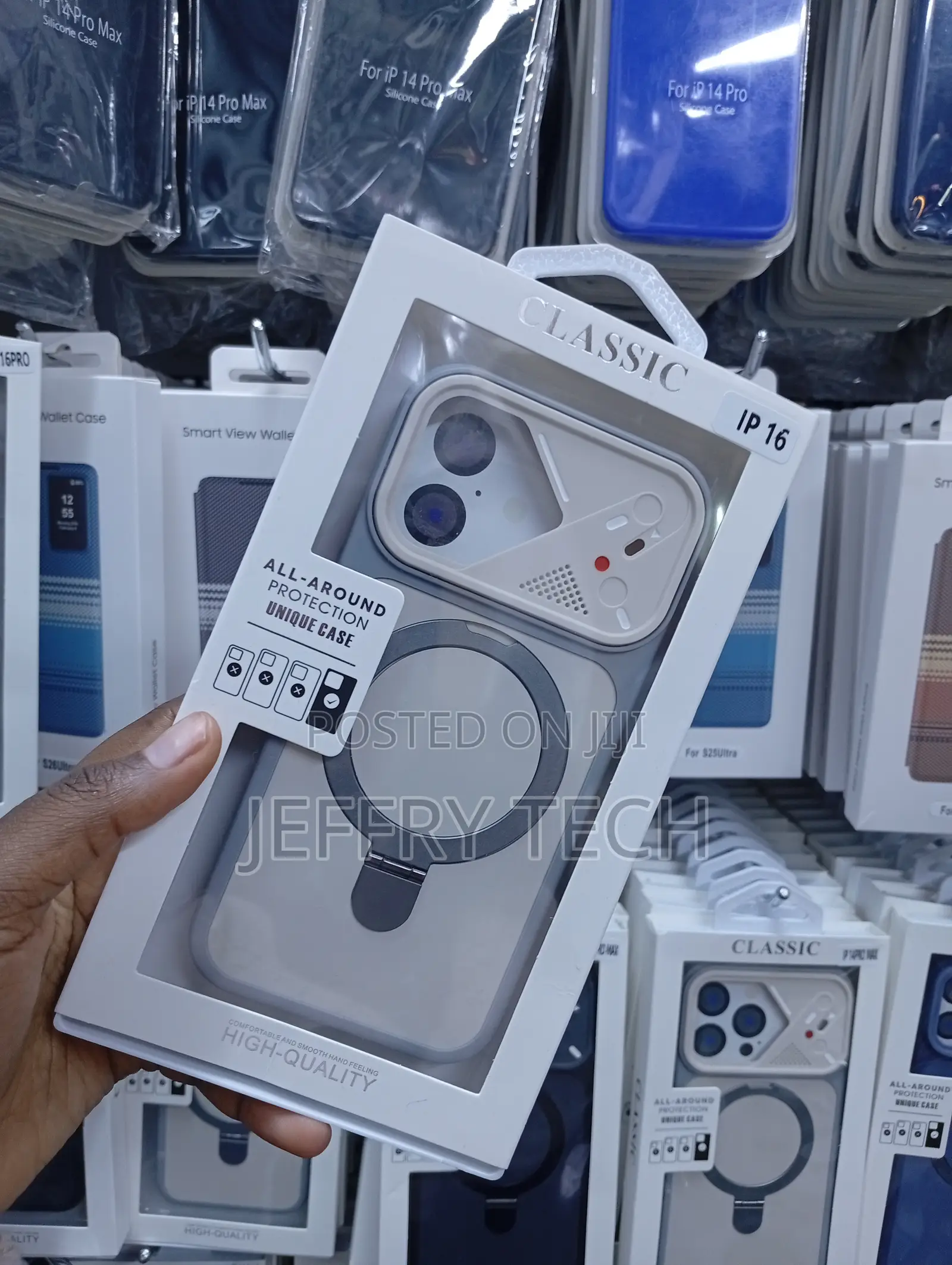 iPhone 16 2-in-1 Armor Magnetic Case With a Foldable Kickstand Ring