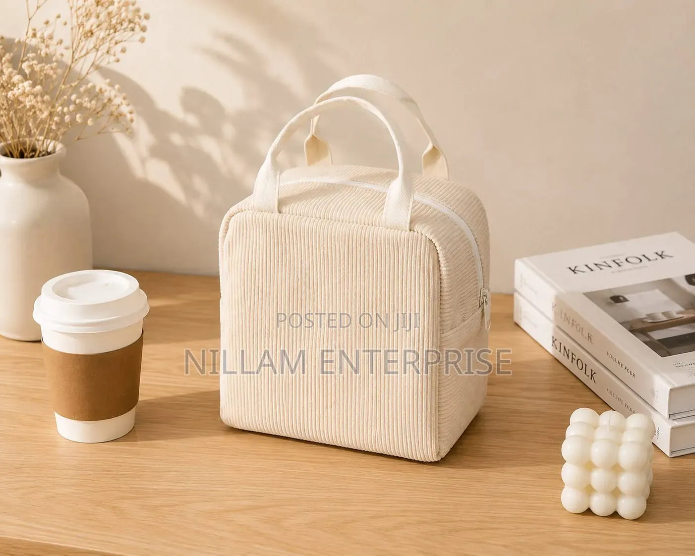 Corduroy Fabric Lunch Bag*