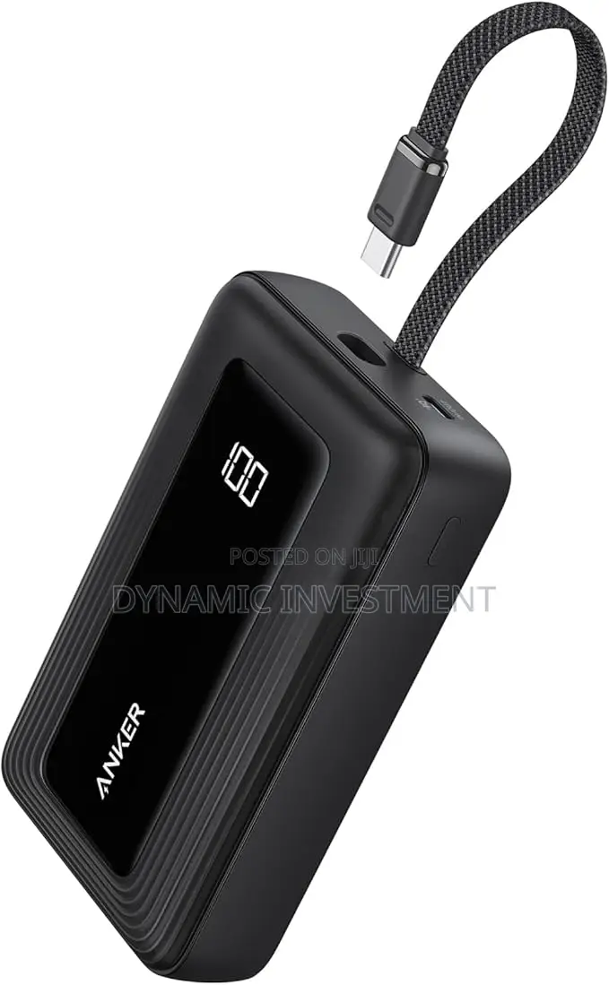 Anker 30W 10,000mAh High-Speed Power Bank With Built-in USB-C Cable