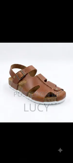 Unisex Premium Cork Footbed Leather Sandals – Classic Fisherman Style
