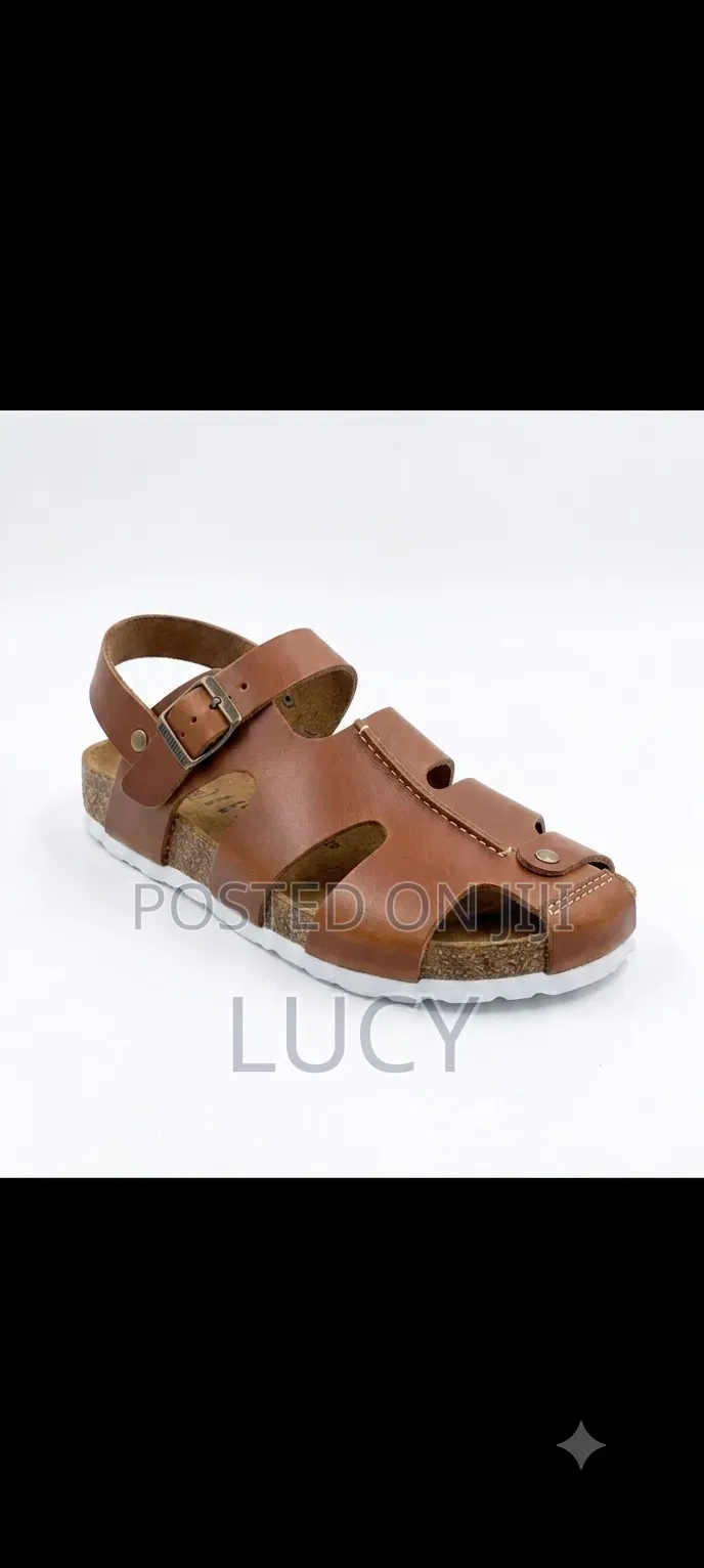 Unisex Premium Cork Footbed Leather Sandals – Classic Fisherman Style