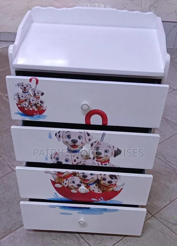 White MDF Baby Chest of Drawers 2 Fitted 3 Fitt