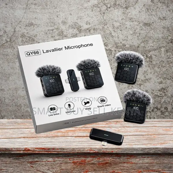 Low- Latency 3 in 1 Dual Mics Wireless Lavalier Microphone
