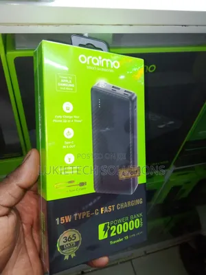 Efficient Oraimo Powerbank 20000mah 15w With Torch, Slim Portable