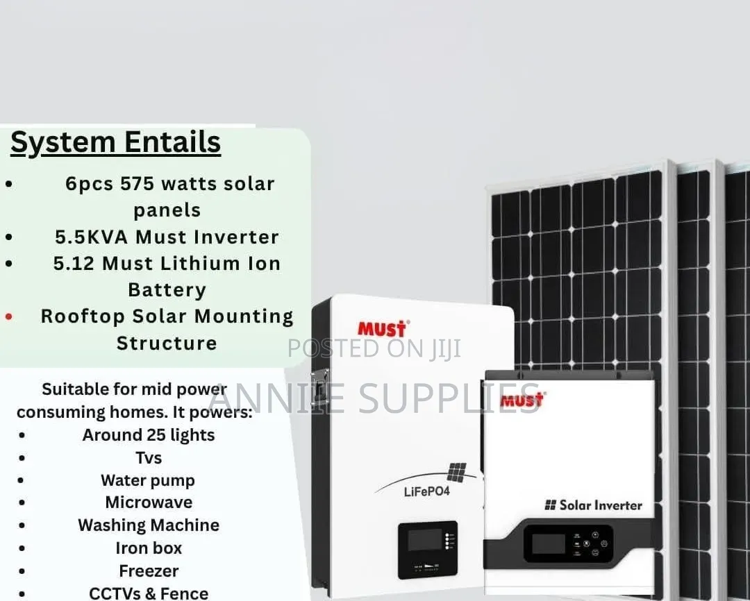 5.5kwh+6.2kva+ 6pcs 575 Solar Panels