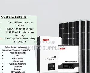 5.5kwh+6.2kva+ 6pcs 575 Solar Panels