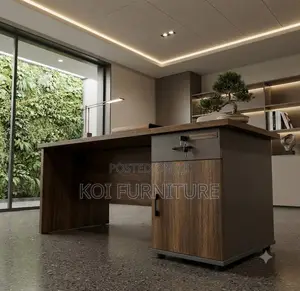 Office Desk; 1.4 Meter Executive Office Desk With Power Manage Cable