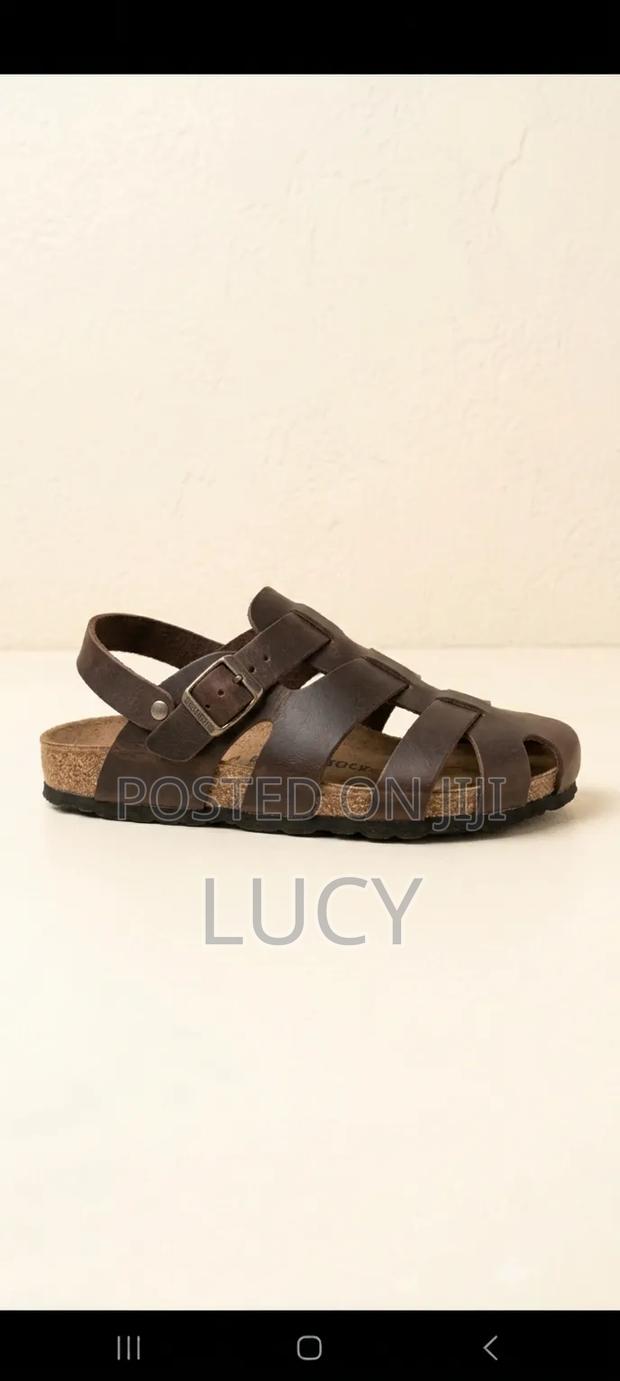 Unisex Premium Leather Fisherman Sandals – Classic Cork Footbed Design