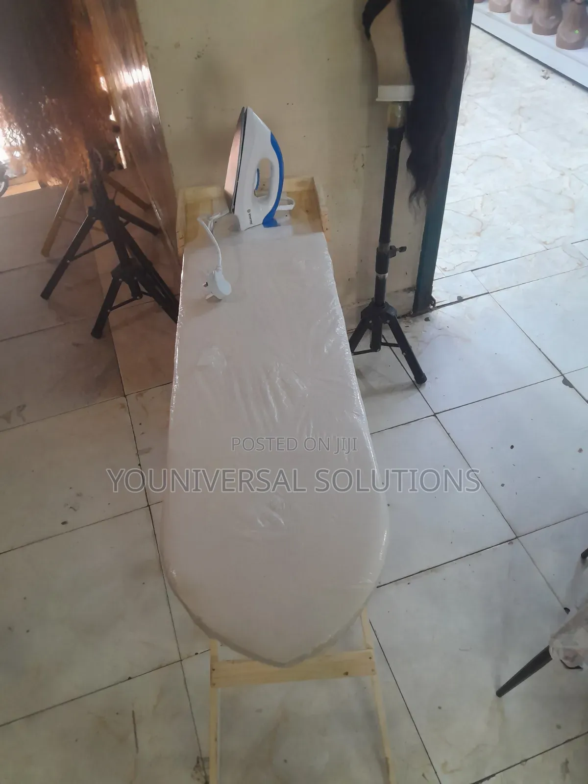 Wooden Ironing Board + Iron Box