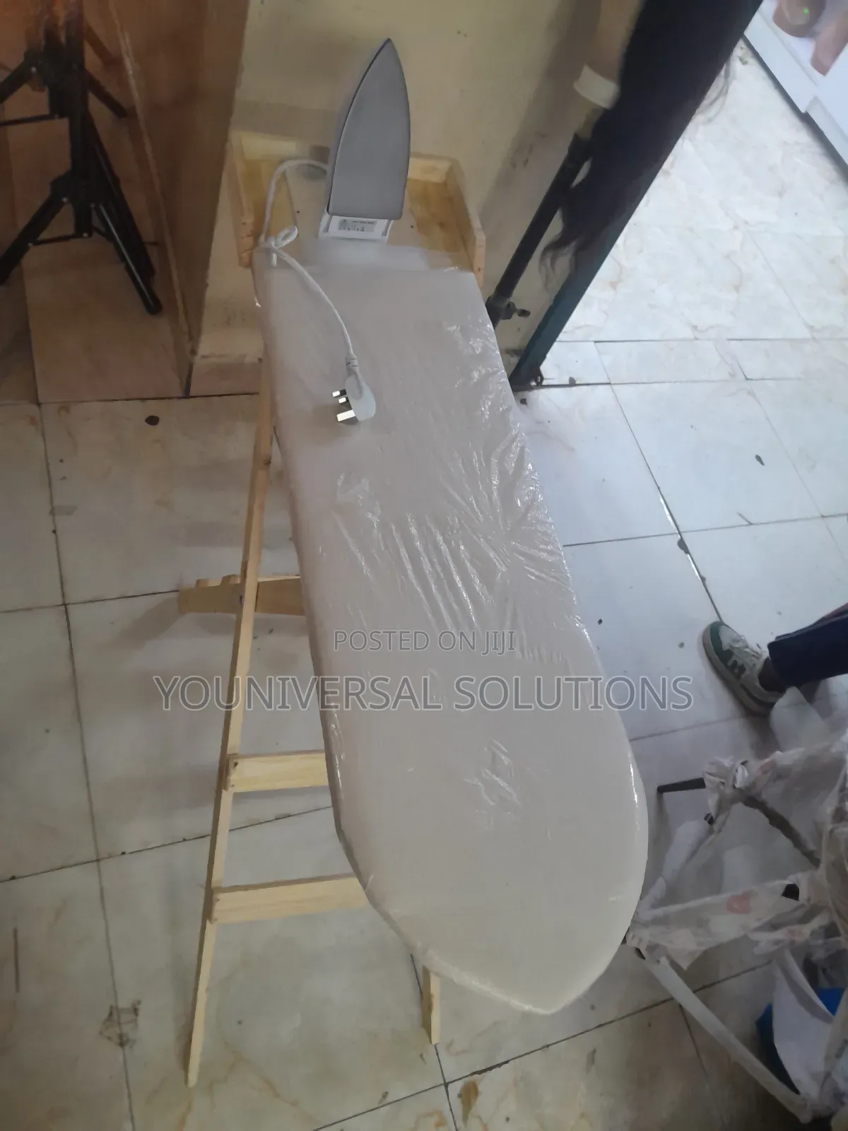 Wooden Ironing Board + Iron Box