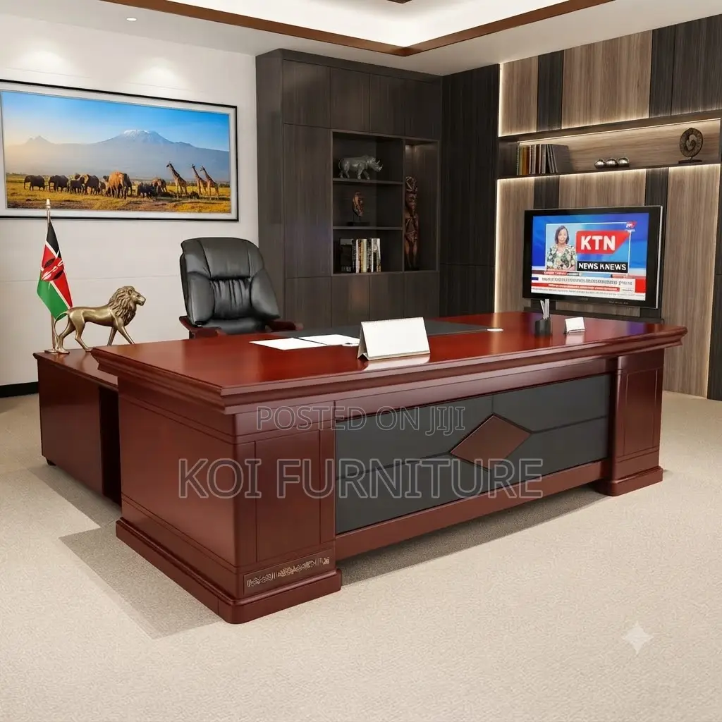 Office Desk; 1.8 Meters Executive Mahogany L Shape Office Desk