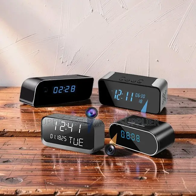 Remote Monitoring Ultra HD WiFi Alarm Table Clock Hidden Spy Camera