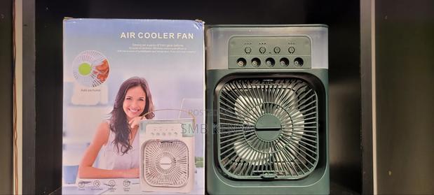2 in 1 Air-Cooler Fan With 7 Led Colore-Green