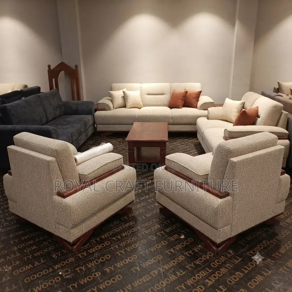Premium Modern Living Room Sofa Set (3-Seater, 2-Seater 2 Armchairs)